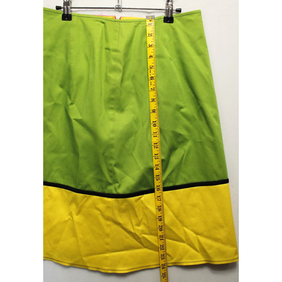 Citrine A Line Skirt Bright Multicolor Block Women 8 Knee Length Maximalist - Picture 7 of 9